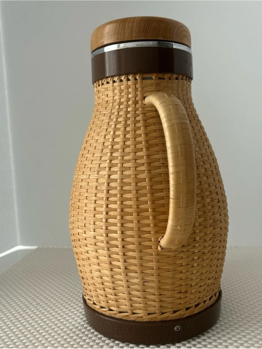 Corning Designs MCM Vintage Rattan Wicker carafe